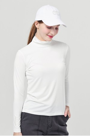 26FW 기능성 웜 스판 모크 넥 화이트 티셔츠_WHITE-a