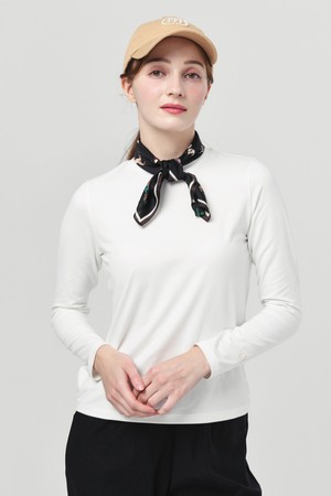 26FW 기능성 웜 스판 라운드 화이트 티셔츠_WHITE-a