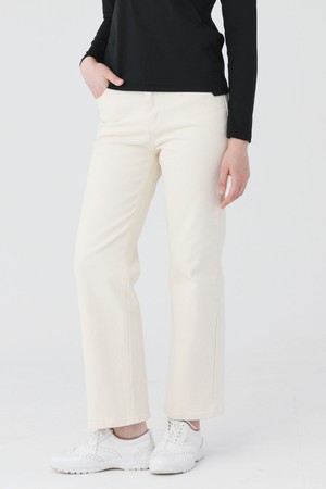 26FW 면 스판 일자 핏 허리 스판 안 기모 크림 아이보리 팬츠_IVORY-a