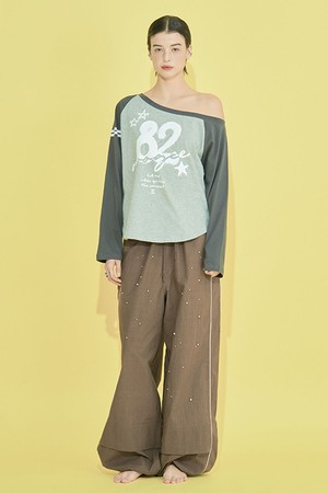 ONE SHOULDER RAGLAN T-SHIRT-CHARCOAL_GREY-a