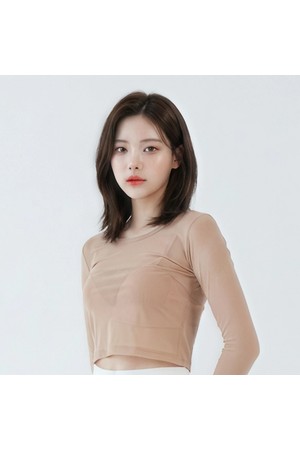 테크스킨 스탠다드 쿨 크롭 이너웨어_스킨_BEIGE-a