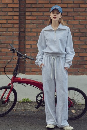 호라호 코튼 하프 집업 스웨트 셔츠