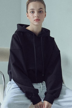 호라호 양기모 크롭 후드티
