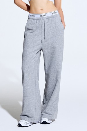 밴딩 리트릿 더블 레이어 스웨트 팬츠 (Melange Gray)_GREY-a