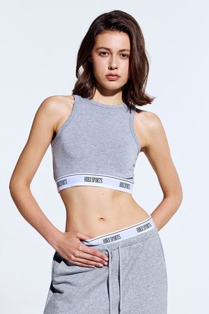밴딩 리트릿 모달 크롭 탱크탑 (Melange Gray)_GREY-a