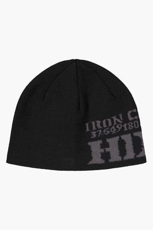 레터링 자카드 비니 (Black)_BLACK-a