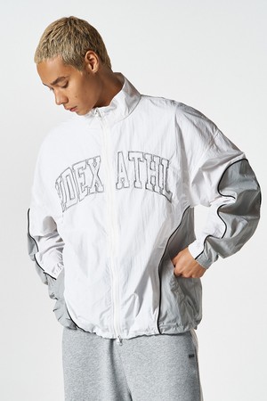 애슬레틱 컬러 블럭 자켓 (White)_WHITE-a