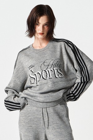 우먼스 니트 스웨트 셔츠 (Melange Gray)_GREY-a