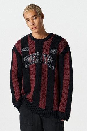 애슬레틱 스트라이프 니트 (Deep Red)_RED-a