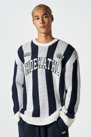 애슬레틱 스트라이프 니트 (Navy)_NAVY-a