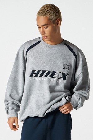 오리진 컬러 블럭 스웨트 셔츠 (Melange Gray)_GREY-a