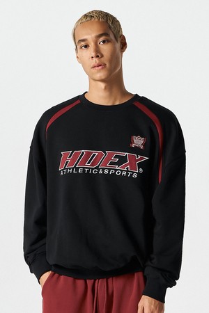 오리진 컬러 블럭 스웨트 셔츠 (Black)_BLACK-a