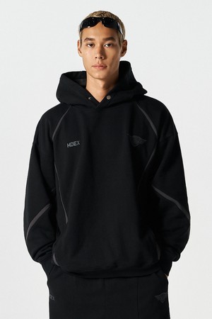 윙드 로고 컬러 블럭 후디 (Black)_BLACK-a