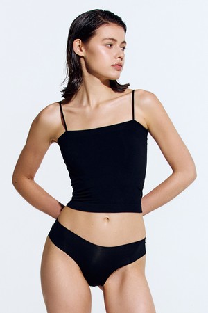 코튼 모달 라이트 크롭 브라탑 (Black)_BLACK-a