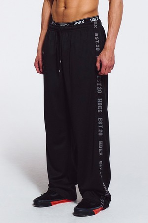 테이프 매쉬 와이드 팬츠 (Black)_BLACK-a