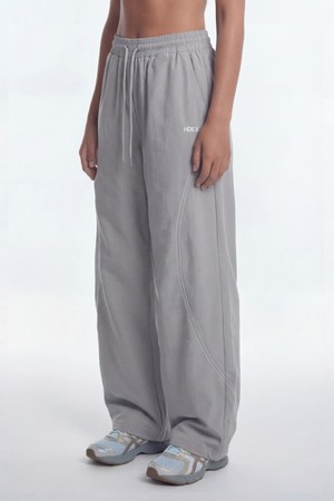 스티치 커브드 나일론 스판 팬츠 W (Gray)_GREY-a