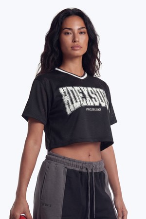 메가 와이드 매쉬 크롭 숏 슬리브 (Black)_BLACK-a