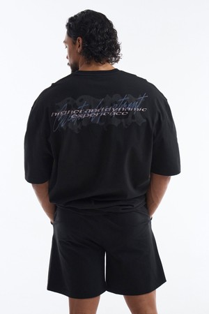 와일드 레터 자이언트핏 숏 슬리브 (Black)_BLACK-a