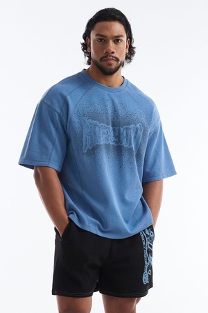 피그먼트 컷라인 와플 숏 슬리브 (Blue)_BLUE-a