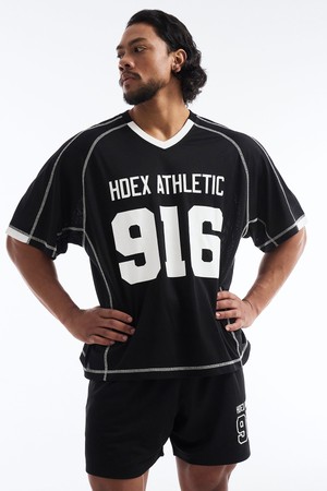 916 자이언트핏 매쉬 숏 슬리브 (Black)_BLACK-a