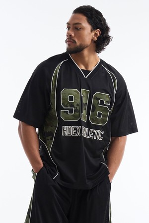 카모 916 블럭 매쉬 숏 슬리브 (Black)_BLACK-a