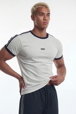 이지 머슬핏 트랙 링거 숏 슬리브 (Melange White)_WHITE-a