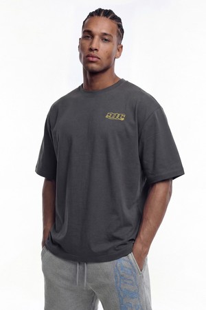 클리어 916 백로고 숏 슬리브 (Charcoal)_GREY-a