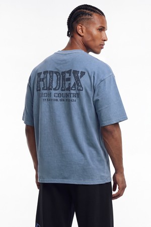 코어 백로고 자이언트핏 워싱 숏 슬리브 (Pigment Ash Blue)_BLUE-a