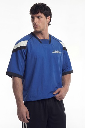스포티 컬러 블럭 하프 저지 숏 슬리브 (Blue)_BLUE-a