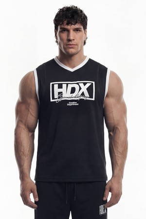 박스 레이어 매쉬 슬리브리스 (Black)_BLACK-a