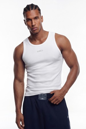 에센셜 리브드 바디핏 탱크 (White)_WHITE-a
