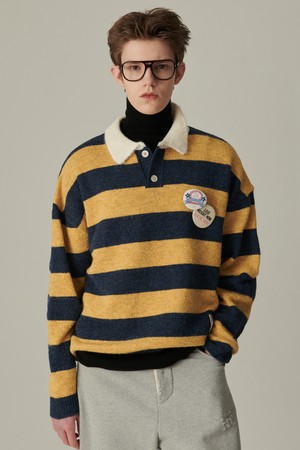 뉴 젠틀 럭비 폴로 니트 옐로우