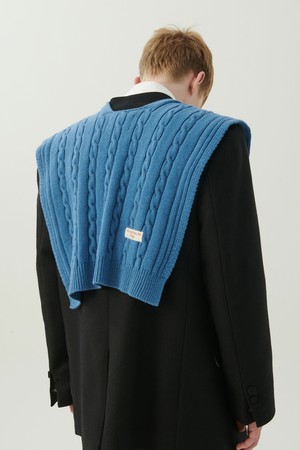 아뜨리에 텍스처 레이어리스트 니트 블루