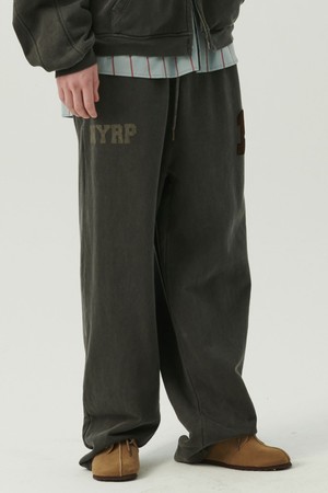 원 아트 디테일 저지 팬츠 차콜 그레이