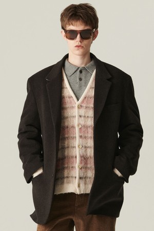 90's 리바이벌 캐시미어 블렌드 테일러드 자켓 브라운