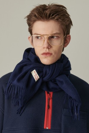 퓨어 울 에센셜 머플러 네이비