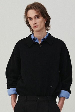 헤리티지 폴로 울 니트 블랙