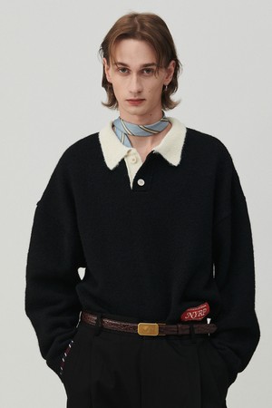 퍼지 아카이브 럭비 니트 블랙