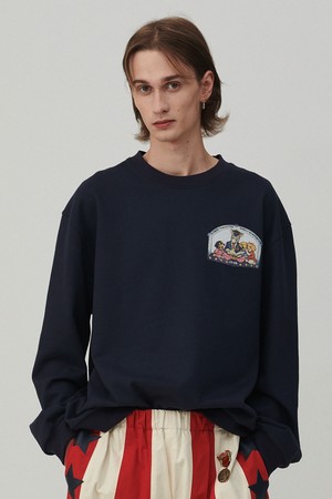 글리터 스타 빈티지 스웨트 셔츠 네이비