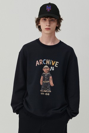 모던 아트 세일러 보이 스웨트 셔츠 네이비