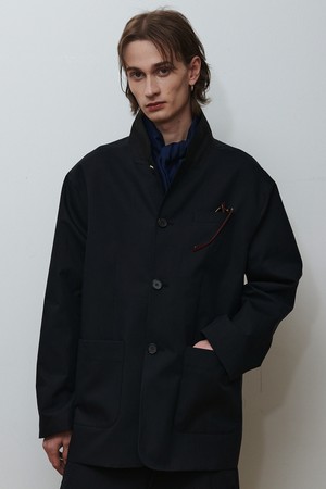 이탈리안 페브릭 소프트 스트럭처 자켓 블랙