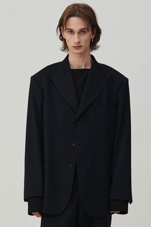 아티잔 테일러드 울 자켓 네이비