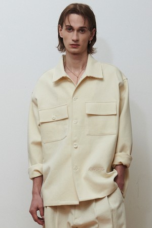 컷팅 카라 테일러드 코튼 자켓 아이보리