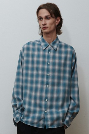 시그니처 패턴 셔츠 블루