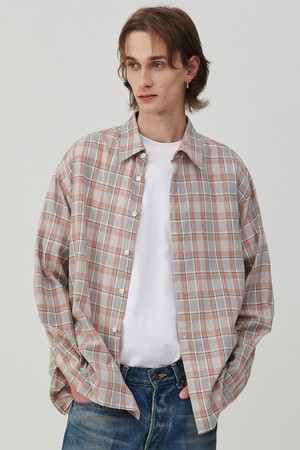 시그니처 패턴 셔츠 오렌지