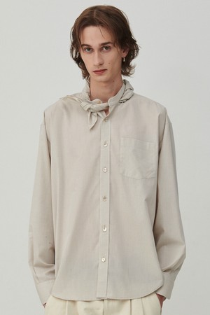 스카프 디테일 라운드 셔츠 아이보리