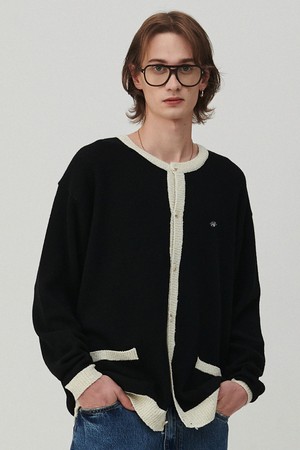 소프트 트위드 아카이브 라운드 가디건 블랙