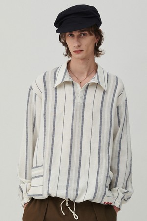 로우 텍스처 빈티지 풀오버 스트라이프