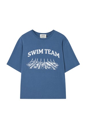 빈티지 스포츠 워시드 반팔 티셔츠 블루