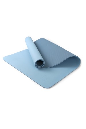 아리프 TPE 와이드 양면 요가매트 8mm 보관밴드 증정 필라테스 홈트 운동_BLUE-a